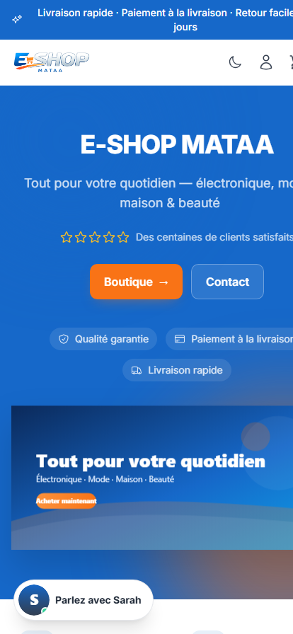 Boutique en ligne — mobile