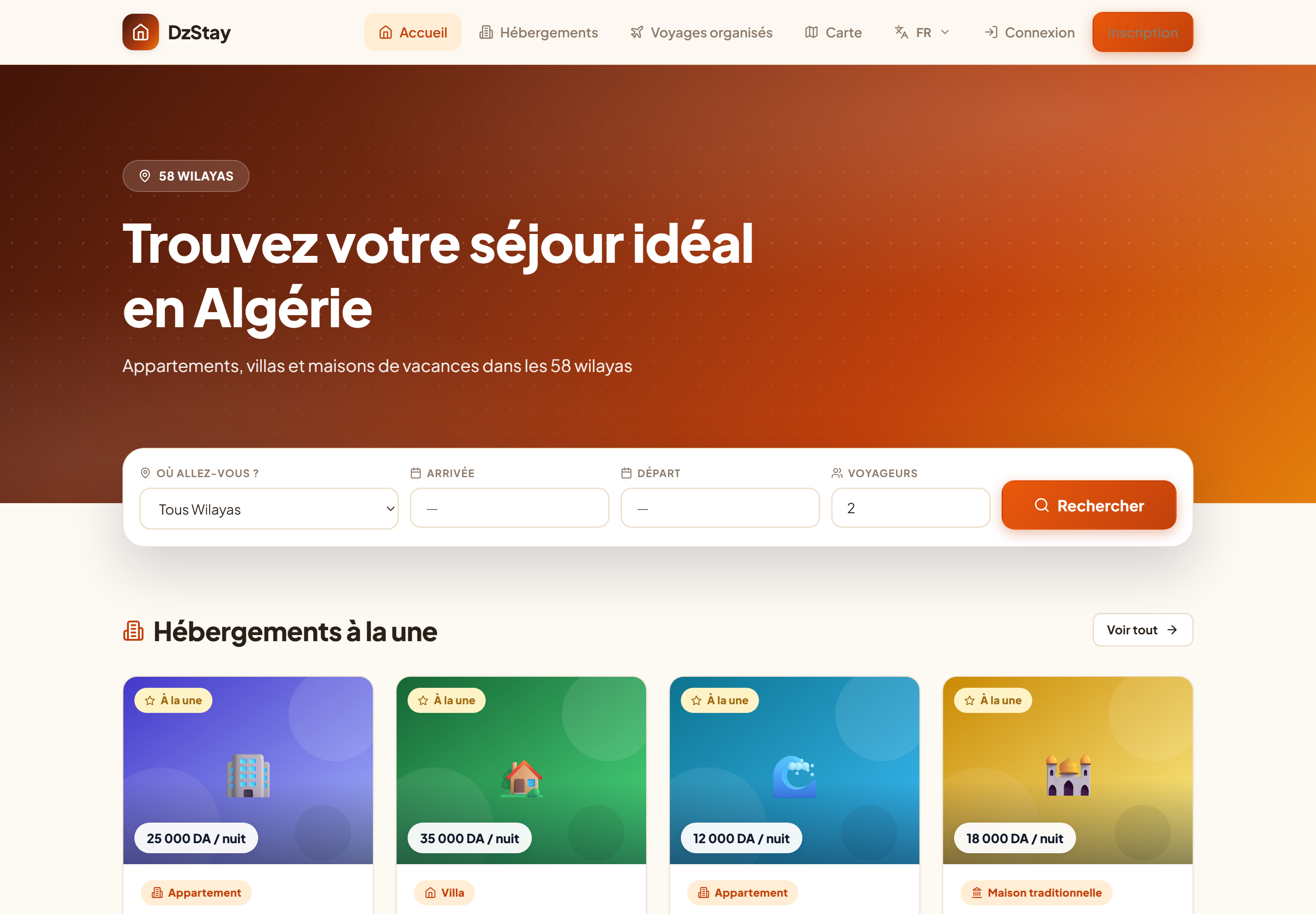 Plateforme de réservation Voyara